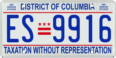 DC license plate ES9916