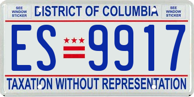 DC license plate ES9917