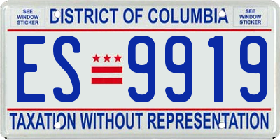 DC license plate ES9919