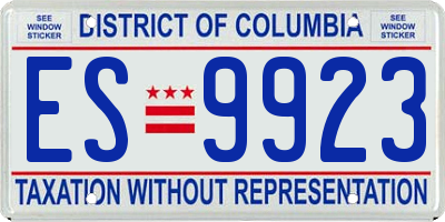 DC license plate ES9923