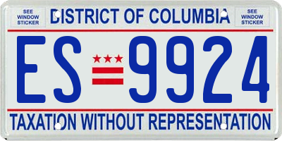 DC license plate ES9924