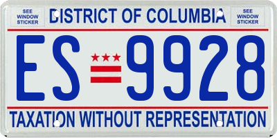 DC license plate ES9928