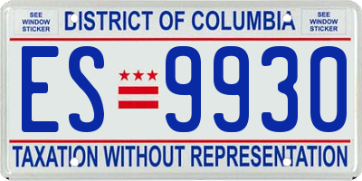 DC license plate ES9930