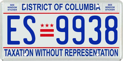 DC license plate ES9938