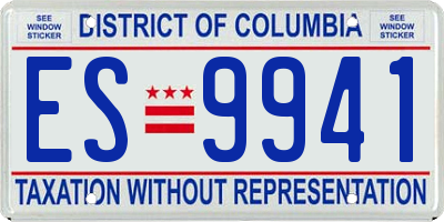 DC license plate ES9941