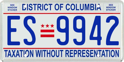 DC license plate ES9942