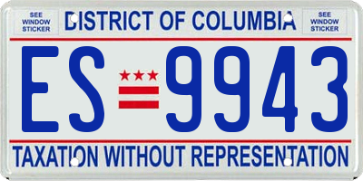 DC license plate ES9943