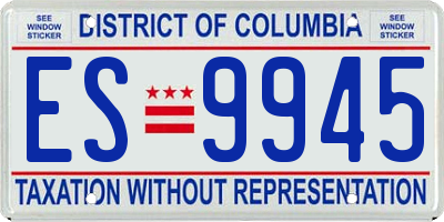 DC license plate ES9945