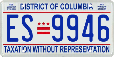 DC license plate ES9946
