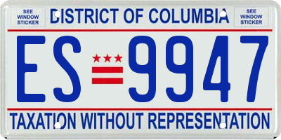 DC license plate ES9947