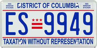 DC license plate ES9949