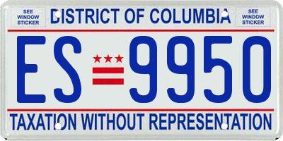 DC license plate ES9950