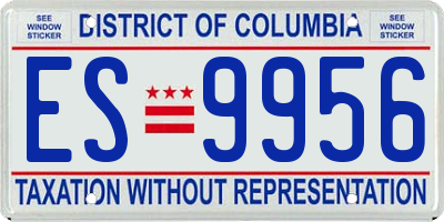DC license plate ES9956