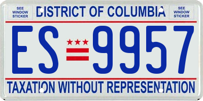 DC license plate ES9957
