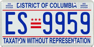 DC license plate ES9959