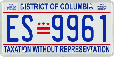 DC license plate ES9961