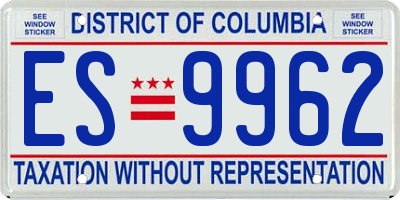 DC license plate ES9962