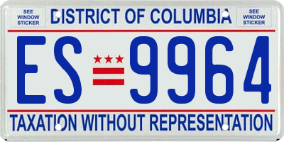 DC license plate ES9964
