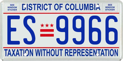 DC license plate ES9966