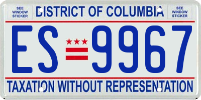 DC license plate ES9967