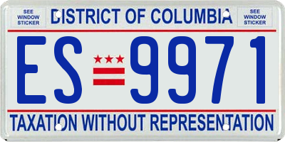 DC license plate ES9971