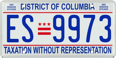 DC license plate ES9973