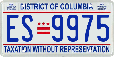 DC license plate ES9975