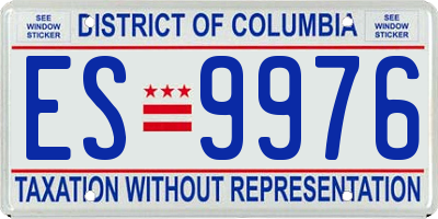 DC license plate ES9976