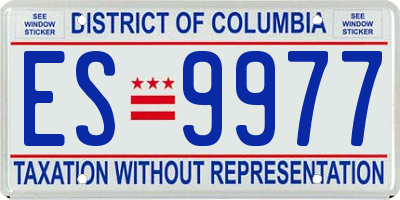 DC license plate ES9977