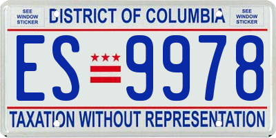 DC license plate ES9978