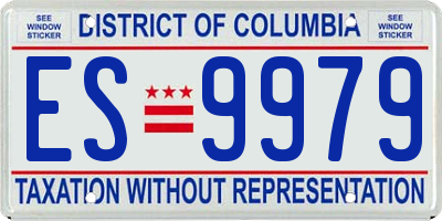 DC license plate ES9979