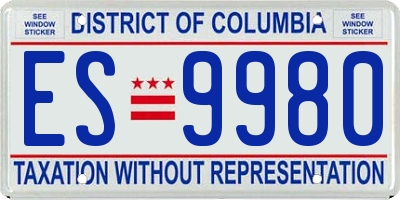 DC license plate ES9980