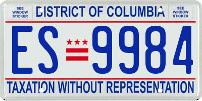 DC license plate ES9984