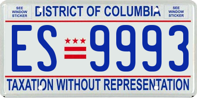 DC license plate ES9993