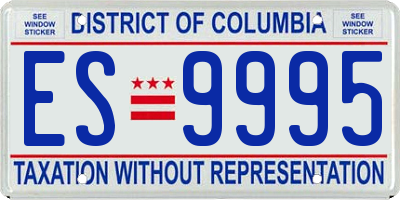 DC license plate ES9995