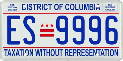 DC license plate ES9996