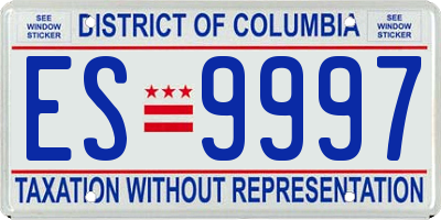 DC license plate ES9997