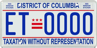 DC license plate ET0000