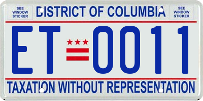 DC license plate ET0011