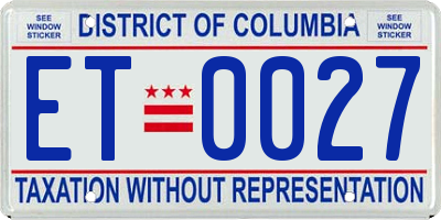 DC license plate ET0027