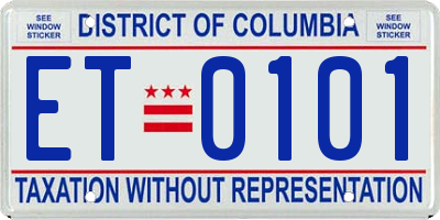 DC license plate ET0101
