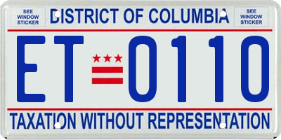 DC license plate ET0110