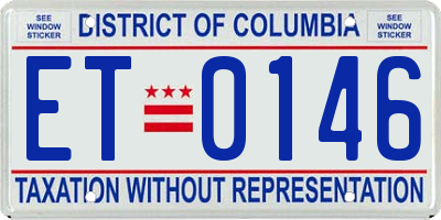 DC license plate ET0146