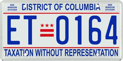 DC license plate ET0164