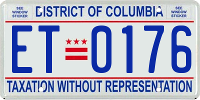 DC license plate ET0176