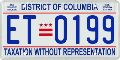 DC license plate ET0199