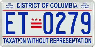DC license plate ET0279
