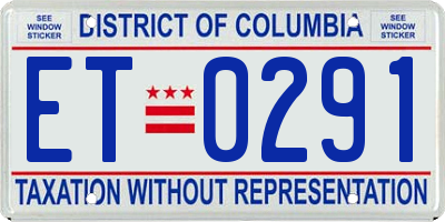 DC license plate ET0291