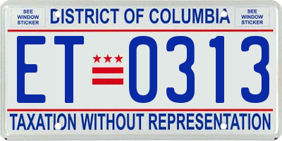 DC license plate ET0313