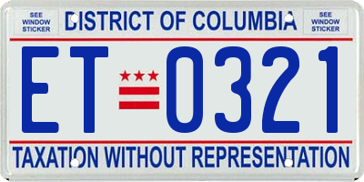 DC license plate ET0321